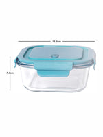 Glass Square Storage Container with color Lid Set of 2pcs