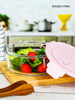 Glass Storage Bowl with Color Lid