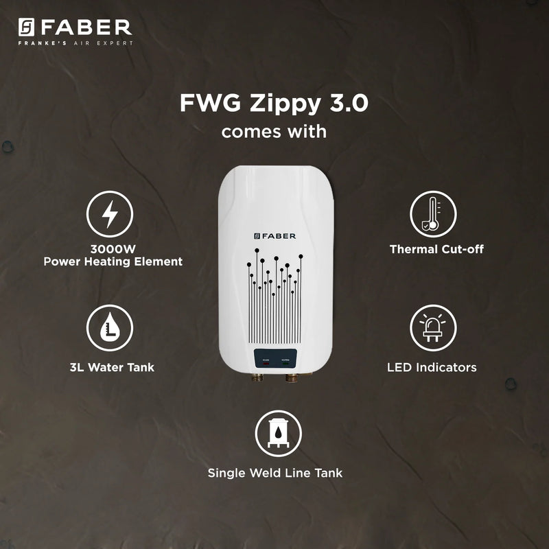 FRANKE ELECTRIC WATER HEATER FWG ZIPPY 3.0 3 LTR