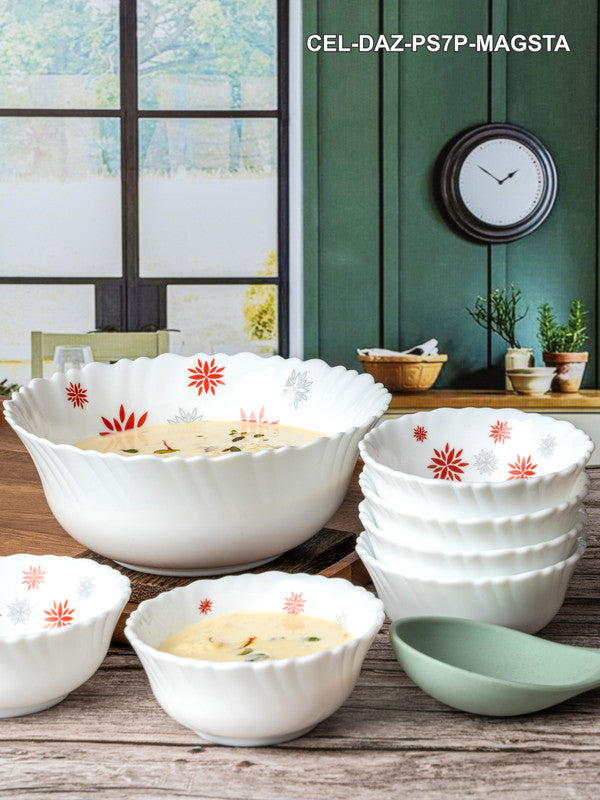 Opal Glass 7pcs Pudding Bowl Set