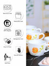 Opal Glass 6pcs Tea/Coffee Cup Set