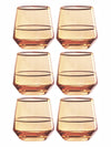 Color Glass Tumbler Set with Gold Line of 6pcs