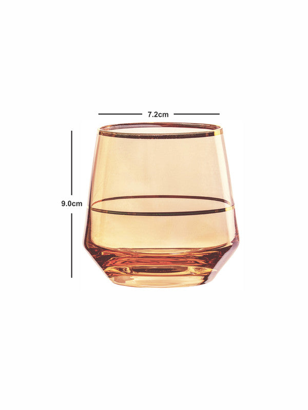 Color Glass Tumbler Set with Gold Line of 6pcs