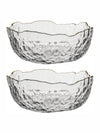 Glass Serving Bowl with Gold Line Set of 2pcs