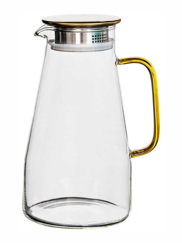 Glass jug with Gold Lid & Colour Handle