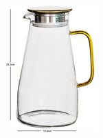 Glass jug with Gold Lid & Colour Handle
