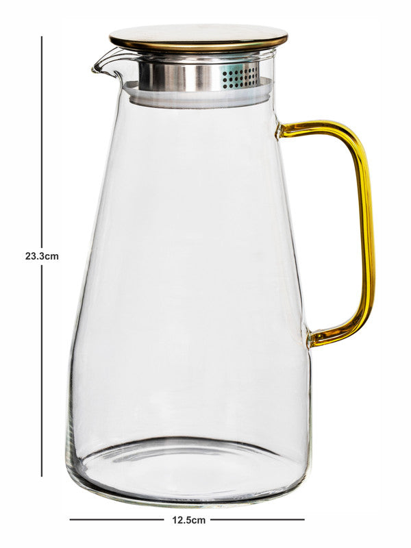Glass jug with Gold Lid & Colour Handle