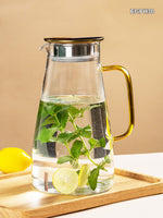 Glass jug with Gold Lid & Colour Handle