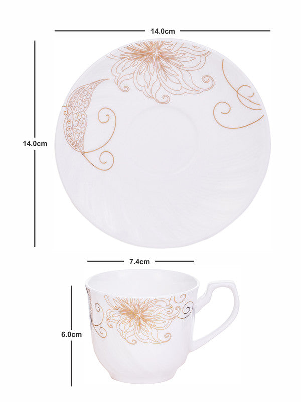 Fine Bone China Tea/Coffee Cup Saucer Set of 12pcs
