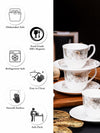 Fine Bone China Tea/Coffee Cup Saucer Set of 12pcs