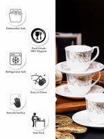 Fine Bone China Tea/Coffee Cup Saucer Set of 12pcs