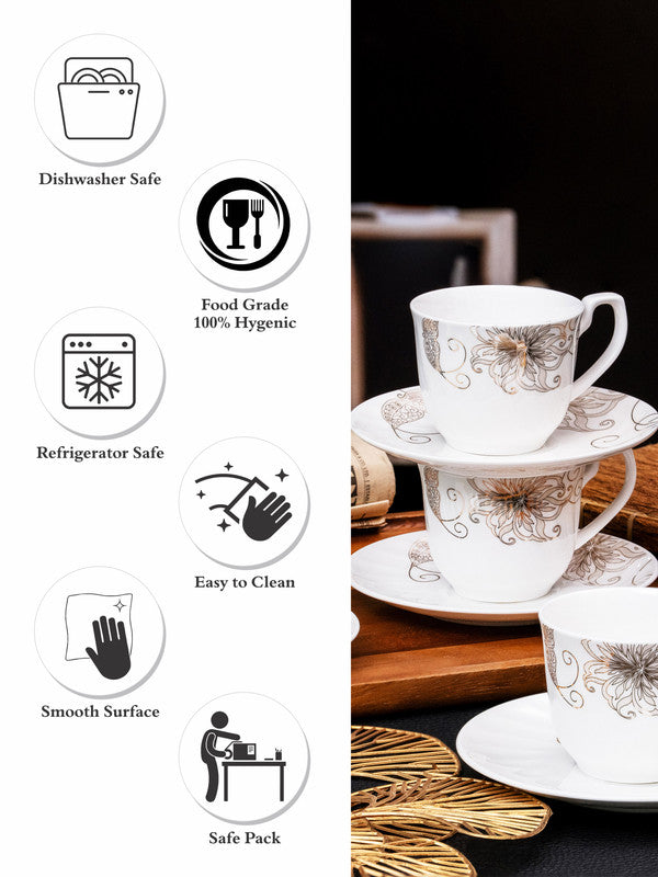 Fine Bone China Tea/Coffee Cup Saucer Set of 12pcs