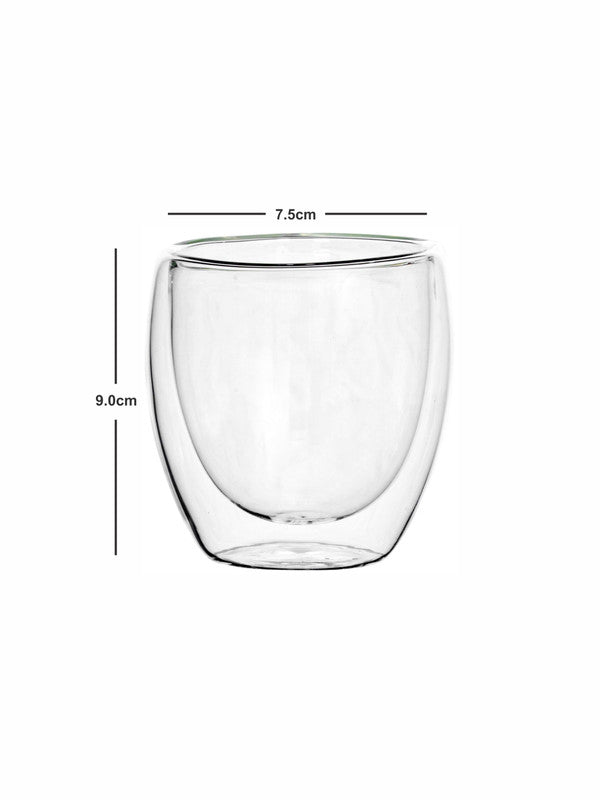 Borosilicate Double Wall Glass Tumbler Set of 2pcs
