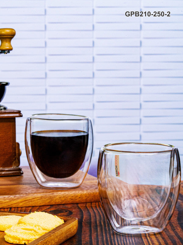 Borosilicate Double Wall Glass Tumbler Set of 2pcs