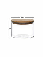 Glass Storage Jar Set of 4pcs with Wooden Lid