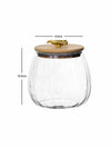 Glass Storage Jar with Wooden Lid Set of 2pcs