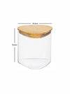 Glass Storage Jar with Wooden Lid Set of 3pcs