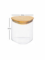 Glass Storage Jar with Wooden Lid Set of 3pcs