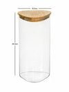Glass Storage Jar with Wooden Lid Set of 2pcs