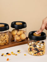 Glass Storage Jar Set of 3pcs with Lid