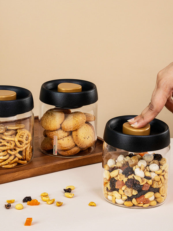 Glass Storage Jar Set of 3pcs with Lid