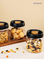 Glass Storage Jar Set of 3pcs with Lid