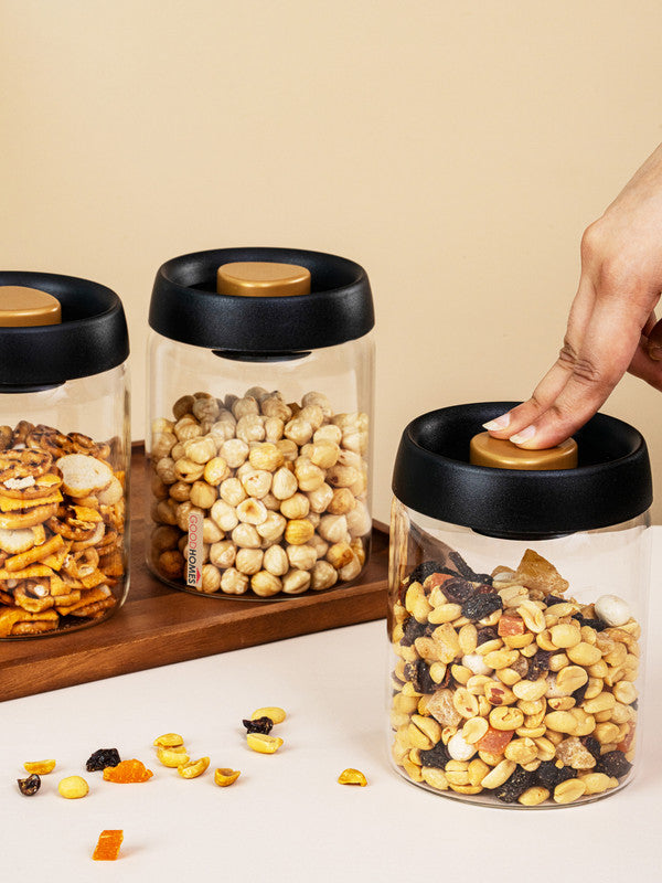 Glass Storage Jar Set of 3pcs with Lid