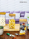 Glass Storage Jar with Wooden Lid Set of 3pcs