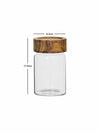 Glass Storage Jar with Wooden Lid Set of 4pcs