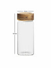 Glass Storage Jar with Wooden Lid Set of 3pcs