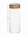 Glass Storage Jar with Wooden Lid Set of 2pcs