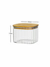 Glass Storage Jar with Wooden Lid Set of 3pcs