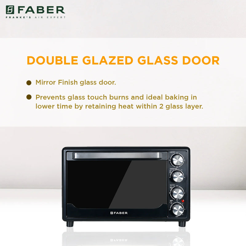 FRANKE ELECTRIC OVEN TOASTER GRILL DOUBLE GLAZE FOTG 34L BK DOUBLE GLAZE