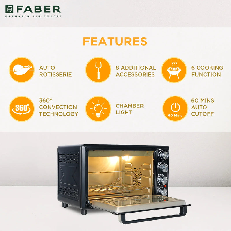 FRANKE ELECTRIC OVEN TOASTER GRILL DOUBLE GLAZE FOTG 34L BK DOUBLE GLAZE