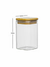 Glass Storage Jar with Wooden Lid Set of 6pcs