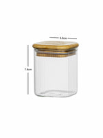 Glass Storage Jar with Wooden Lid Set of 6pcs