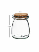 Clear Glass Spice Jar Set With Wooden Lid of 6pcs