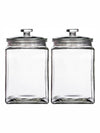 Clear Glass Storage Jar Set With Lid of 2pcs