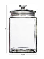 Clear Glass Storage Jar Set With Lid of 2pcs