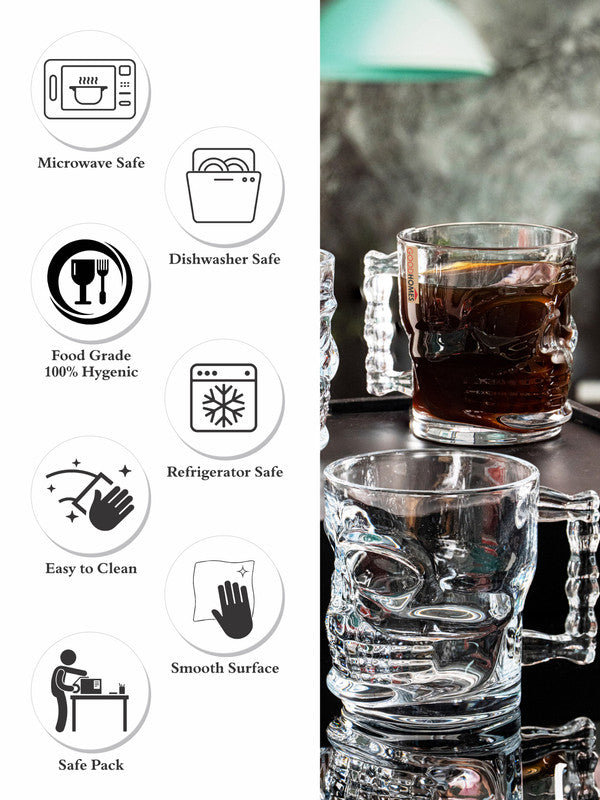 Glass Tea/Coffee Mug Set of 4pcs