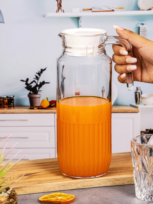 Clear Glass Water Jug with Lid