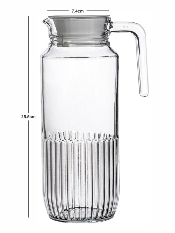 Clear Glass Water Jug with Lid
