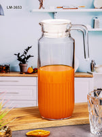 Clear Glass Water Jug with Lid
