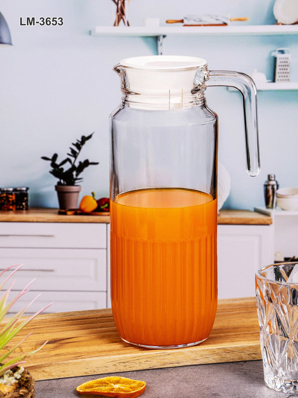 Clear Glass Water Jug with Lid