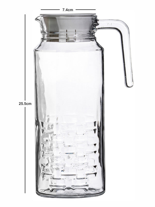 Clear Glass Water Jug with Lid