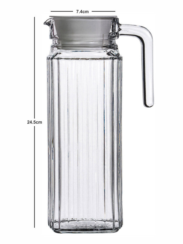 Clear Glass Water Jug with Lid