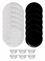 Color Print Glass Dinner Set of 18pcs