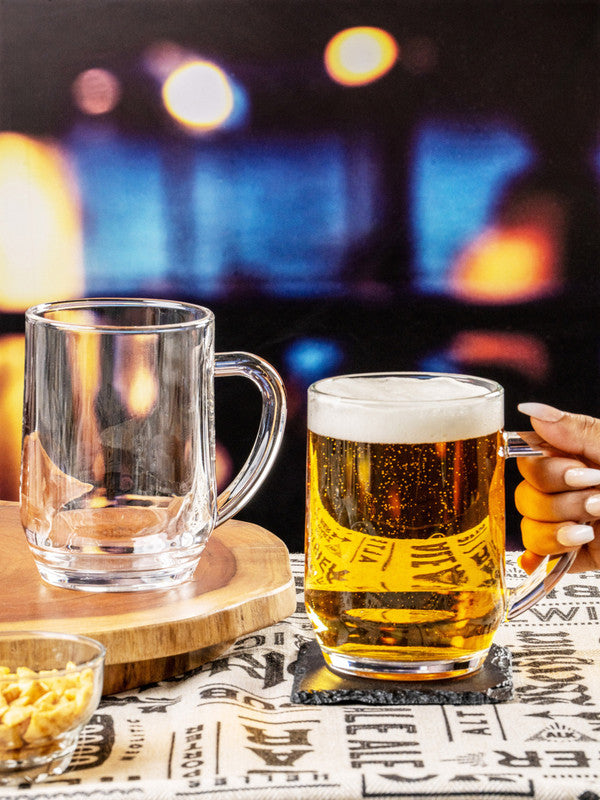 Clear Glass Haworth Beer Mug Set of 2pcs