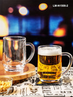 Clear Glass Haworth Beer Mug Set of 2pcs