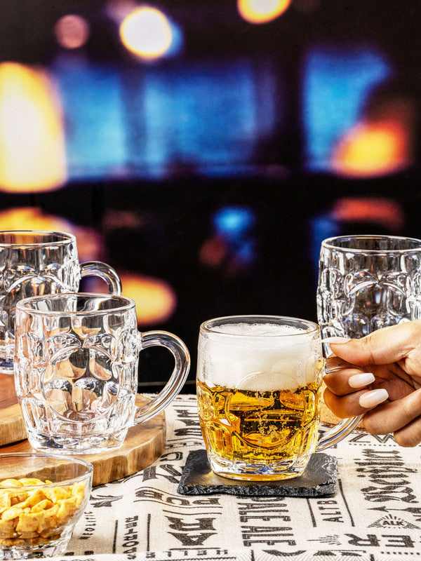 Clear Glass Britamia Beer Mug Set of 4pcs
